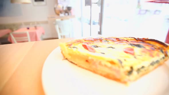 Vegetable Quiche Served On A Plate In A Restaurant 2