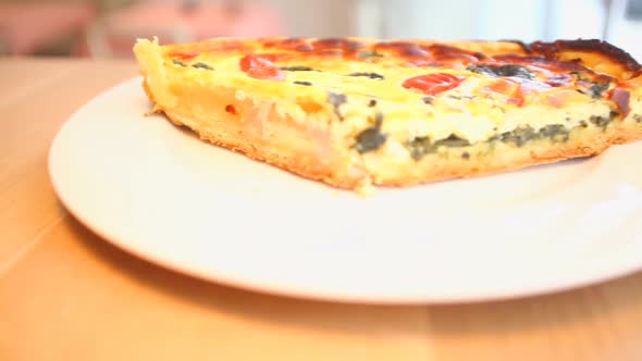 Vegetable Quiche Served On A Plate In A Restaurant 3