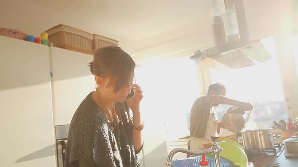 Young Couple Preparing Lunch In The Kitchen 8