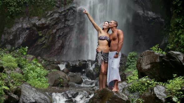 Couple At Waterfall 2