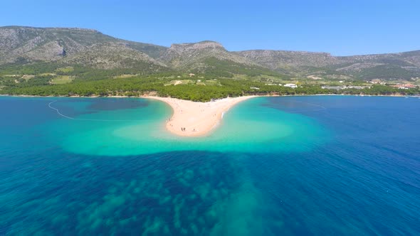 Beautiful Aerial View Of Zlatni Rat Beach In Bol On The Island Of Brac, Croatia. 3