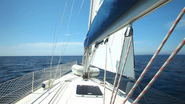 View Of Sailboat From Deck On Adriatic Sea 1