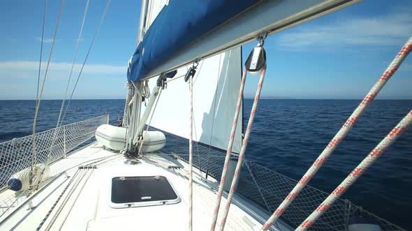 View Of Sailboat From Deck On Adriatic Sea 2