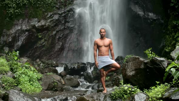 Man At Waterfall 11