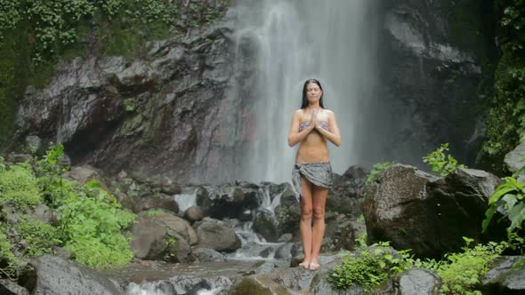 Woman At Waterfall 3
