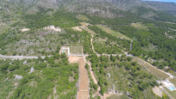 Aerial View Of Beautiful Landscape In Bol On Island Of Brac, Croatia. 1