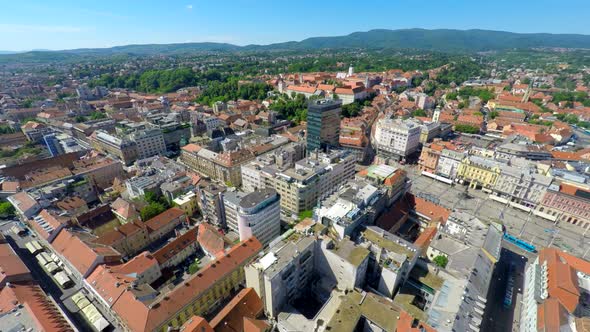 Aerial View Of Central Zagreb. 2 alt