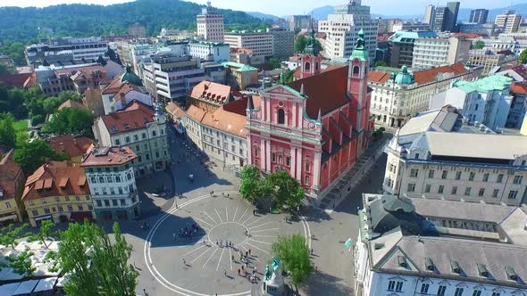 Aerial View Of City Center In Ljubljana, Slovenia. 1 alt