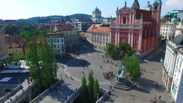 Aerial View Of City Center In Ljubljana, Slovenia. 3