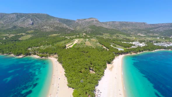 Aerial View Of Famous Beach, Zlatni Rat, In Bol On The Island Of Brac, Croatia. 3