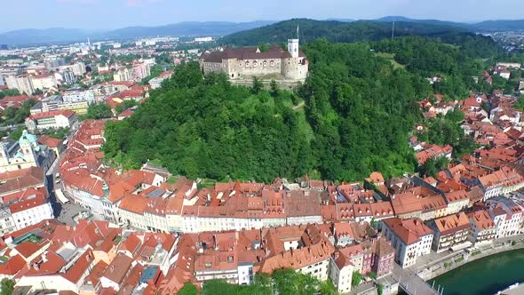 Aerial View Of Ljubljana Castle In Slovenia. 5 alt