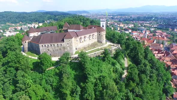 Aerial View Of Ljubljana Castle On The Hill In Slovenia. 3 alt