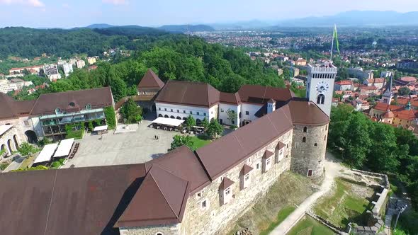 Aerial View Of Ljubljana Castle On The Hill In Slovenia. 4 alt