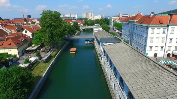 Aerial View Of River Ljubljanica Flowing Through Ljubljana. Slovenia 2 alt