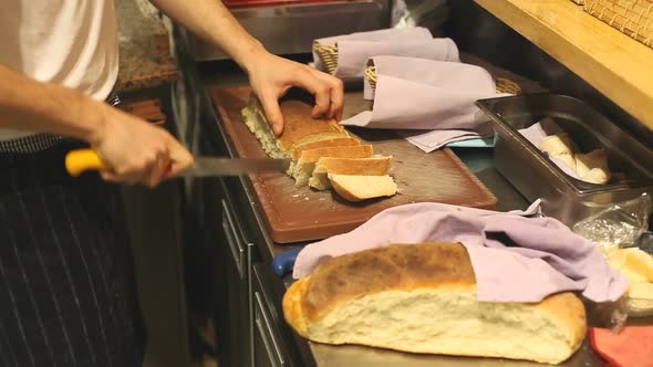 Bread Baskets In A Restaurant Prepared