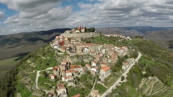 Aerial View Of The Old Town Of Motovun, Croatia 1