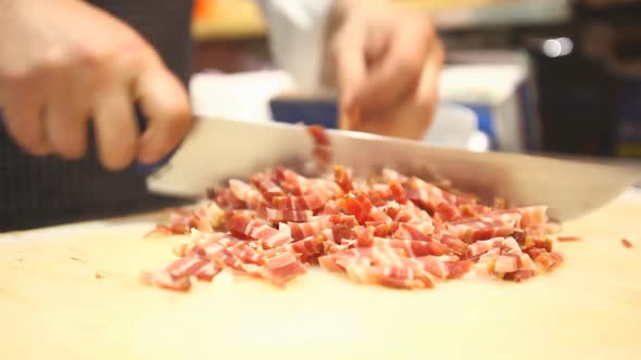 Chef Chopping Bacon