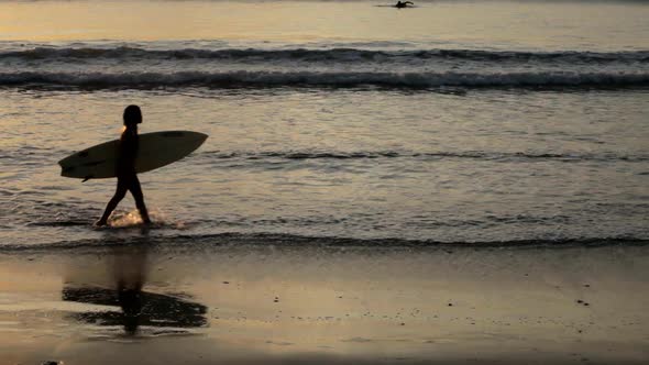 Woman Surfer On Beach 2