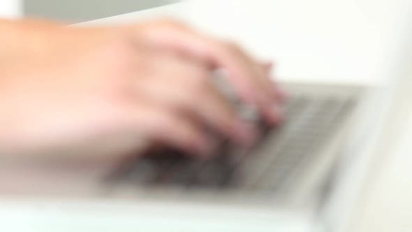 Womans Hands Typing On Laptop Keyboard 4