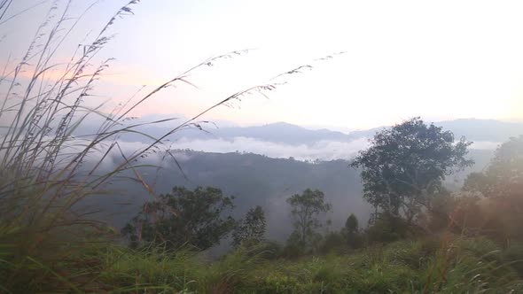 Timelapse Of Foggy Sunrise On The Little Adam's Peak In Ella, Sri Lanka 8