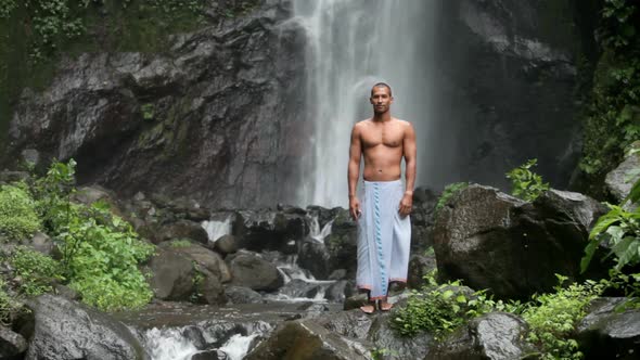 Man At Waterfall 3