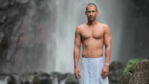 Man At Waterfall 4