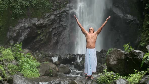 Man At Waterfall 5