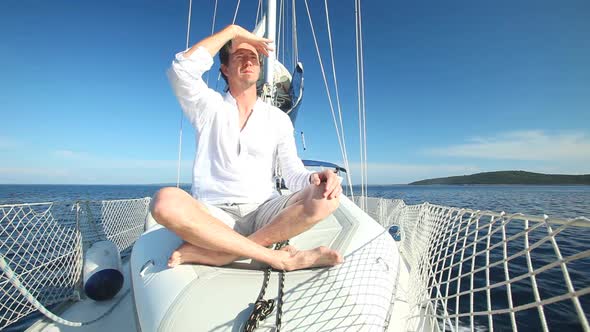 Man Enjoying Sailing Trip On Boat 3