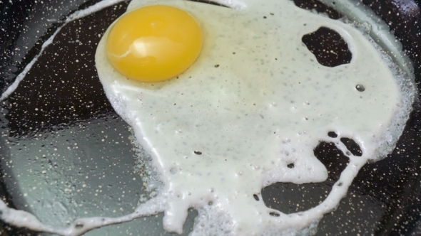 Fried Egg On Frying Pan
