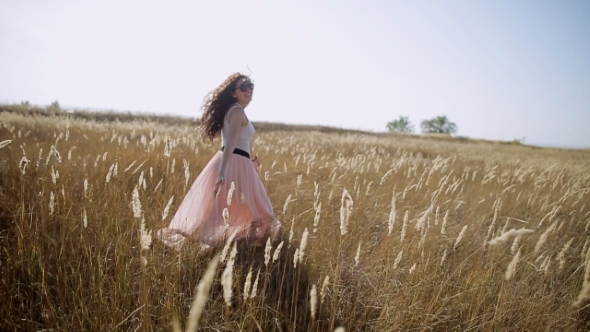 Young Beautiful Girl In The Field