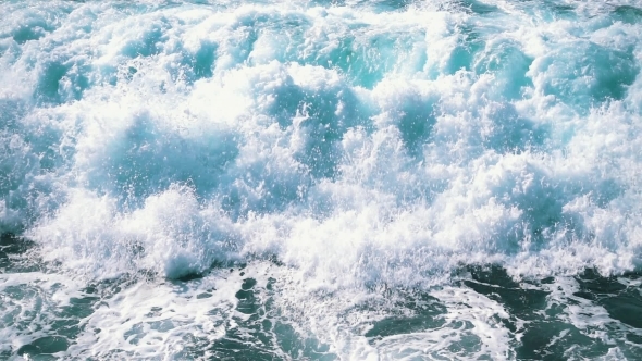 Ocean Waves Breaking On Shore