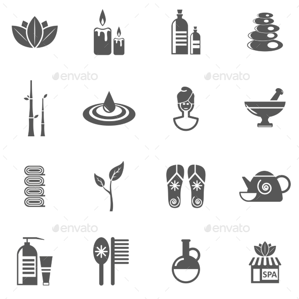 Spa And Relax Icons Set