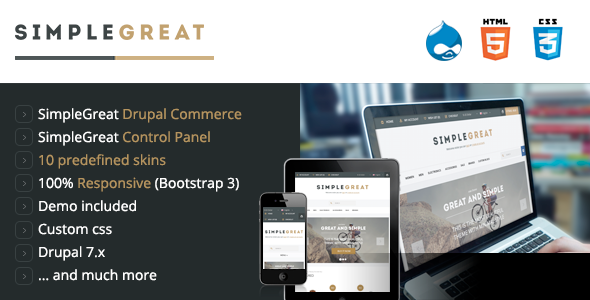 SimpleGreat - Drupal Commerce 7.6 Theme