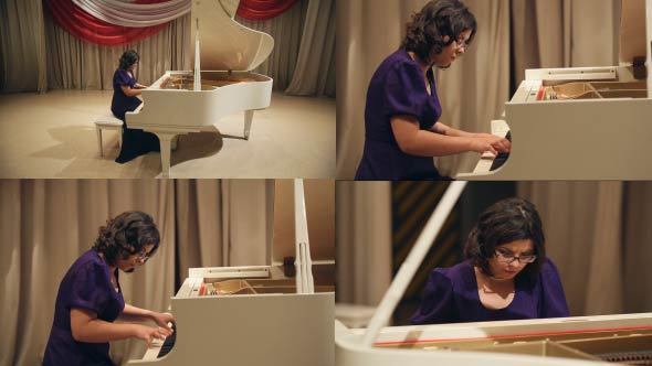 Woman Playing A Piano