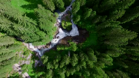 Waterfall with torrential river