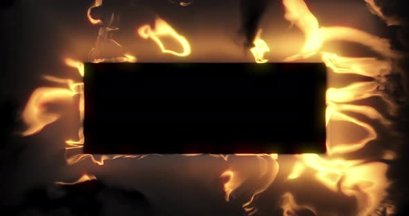 Rectangle with flames on all sides. alt