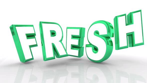 Fresh Word Green Letters Original New Good Natural 3d Animation