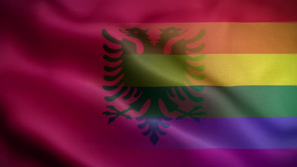 LGBT Albania Flag Loop Background 4K