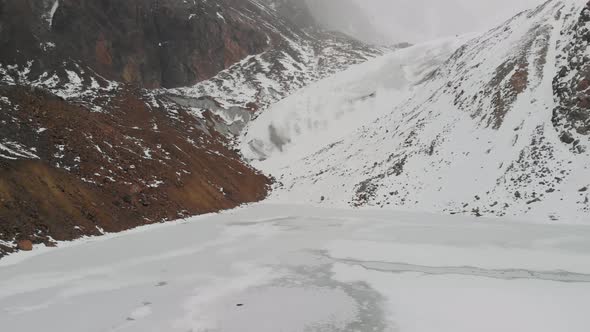 Aerial Landscape of Beautiful Winter Mountains