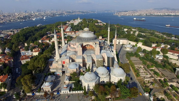 Istanbul Hagia Sophia Mosque, Aerial Shot