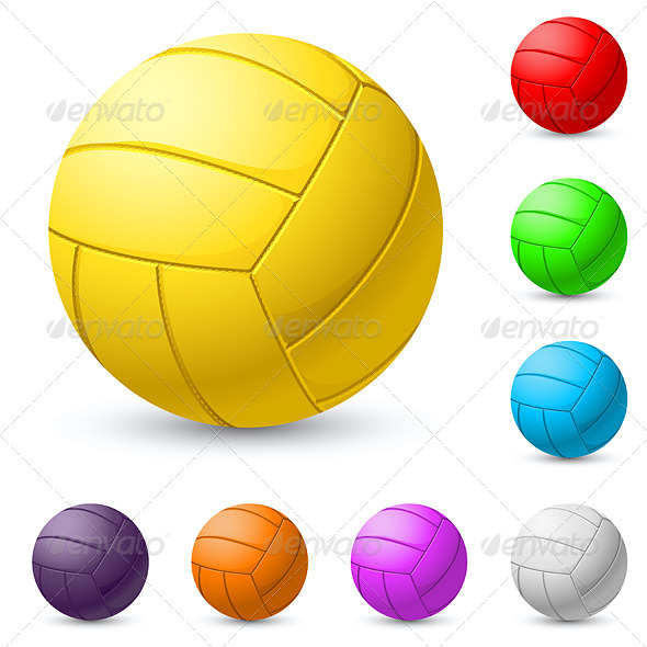Multi-colored volleyball realiste