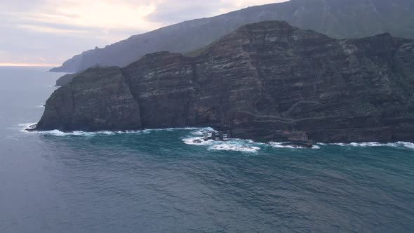 Aerial View of Cliffs in Hermigua La Gomera Canary Islands