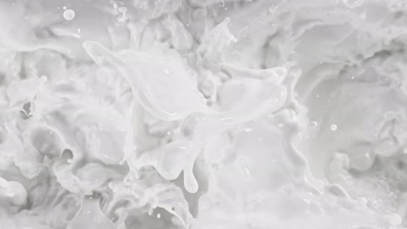 Super Slow Motion Shot of Splashing Fresh Milk at 1000 Fps
