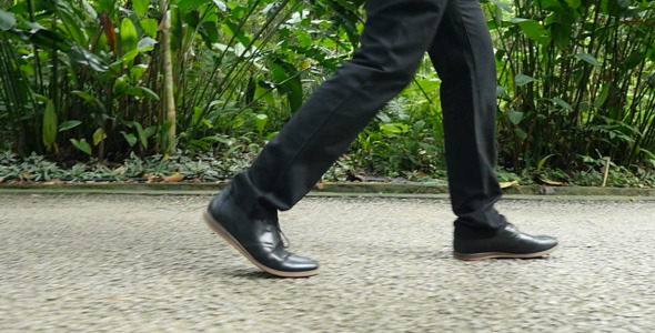 Businessman In Black Shoes Walking