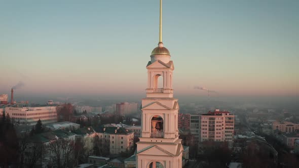 Winter Landscape, Penza City. Church in Russia. Penza City in Russia, Winter Landscape From a Height