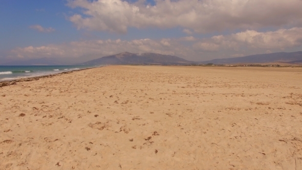 Aerial View From Flying Drone On Tarifa Area