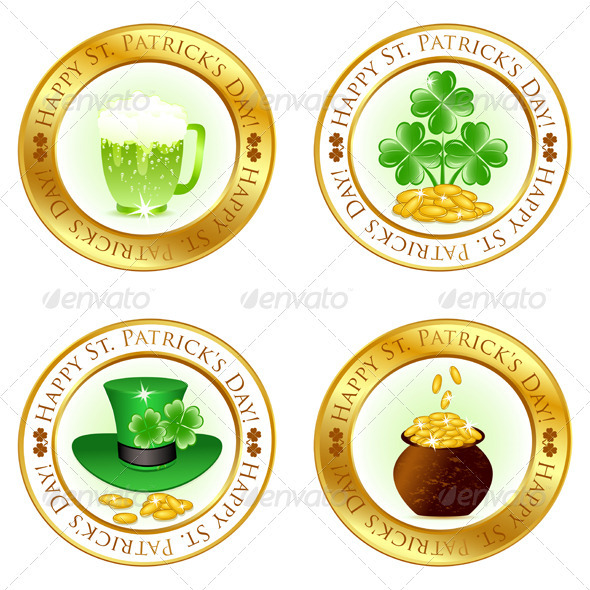 Set of Four Glossy Icons