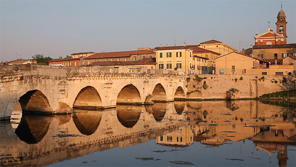 Tiberius' Bridge At Sunset, Rimini