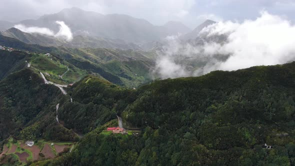 Aerial shot of Macizo de Anaga mountain range, Tenerife, Canary Islands, Spain