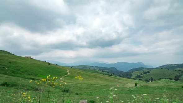 Time-Lapse Of Green Hills In Lessinia